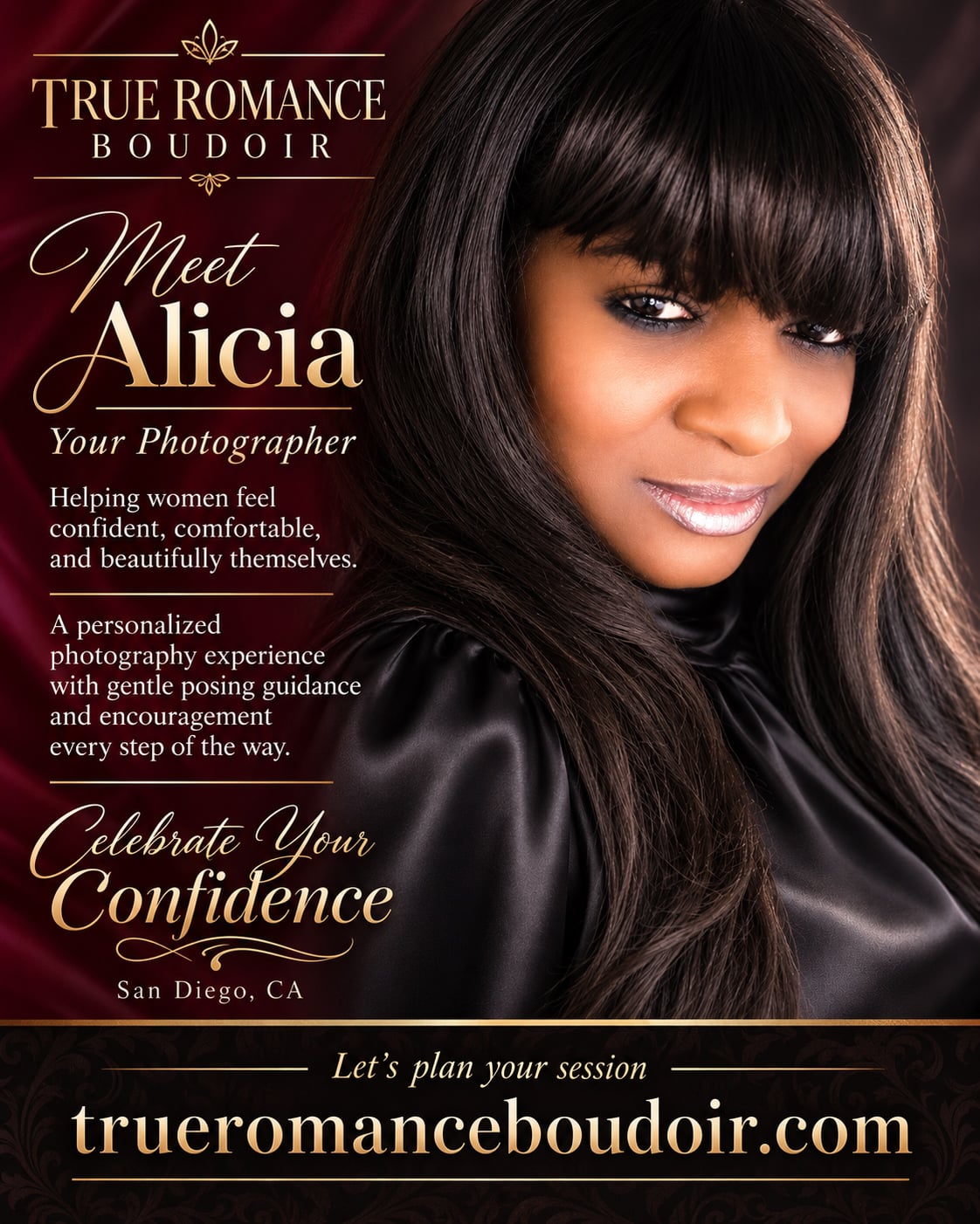 Alicia, your photographer at True Romance Boudoir